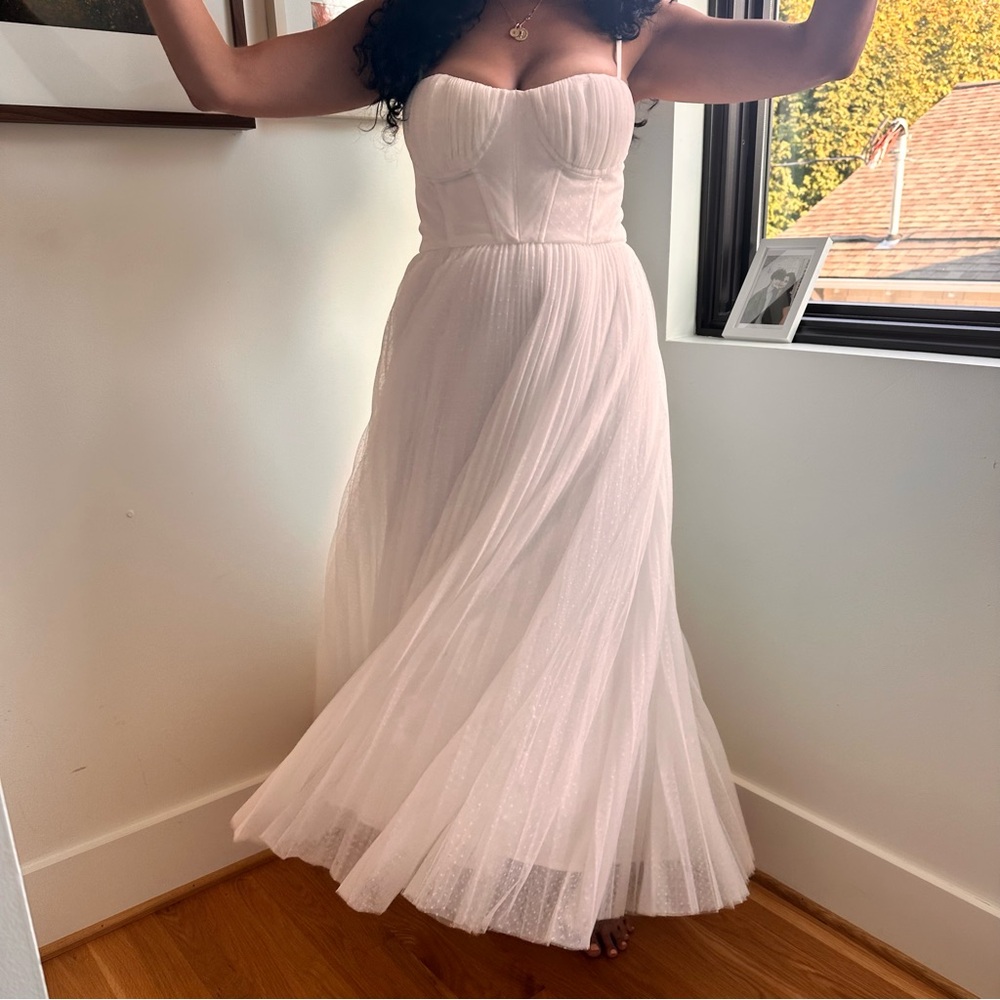 Rare White Hutch Amara Corset Pleated Tulle Dress | Size 6 | NWT